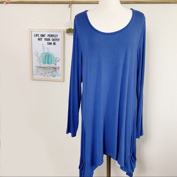 LOGO by Lori Goldstein Hi Low Hem Knit Tunic Sz 1X - Picture 9 of 9